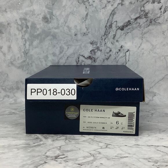 Cole Haan Size 6C Rose Gold Shimmer ØriginalGrand Platform Wingtip Oxford P18-30 - Picture 8 of 8